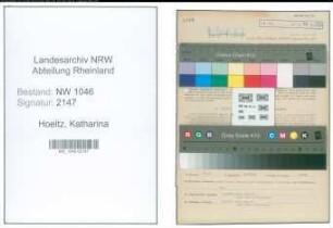 Entnazifizierung Katharina Hoeltz , geb. 30.03.1899 (Krankenpflegerin)