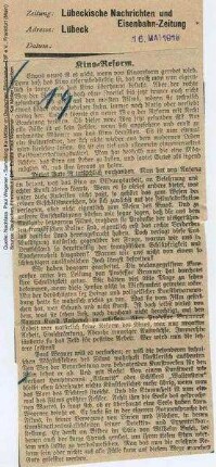 Kritik aus Lübeckische Nachrichten (16.05.1916)