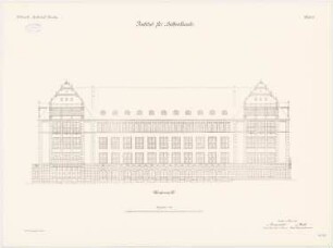 Institut für Hüttenkunde der Technischen Hochschule Breslau: Westansicht 1:100