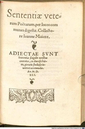 Sententiae veterum poetarum per locos communes digestae