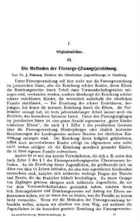 257-280, Die Methoden der Fürsorge-(Zwangs)erziehung