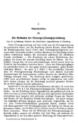 257-280, Die Methoden der Fürsorge-(Zwangs)erziehung