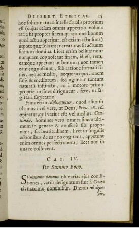 Cap. IV. De Summo Bono.