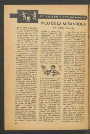 Pico de la Mirándola : El tiempo y sus hombres
