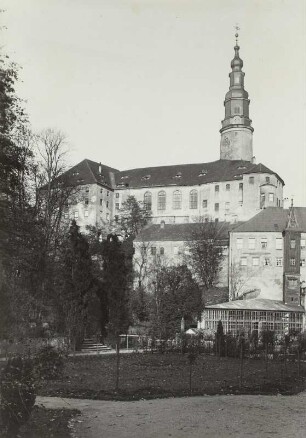 Schloss Weesenstein, Blick vom Park aus, von Süden