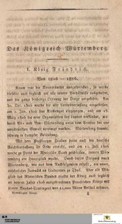 Das Königreich Würtemberg