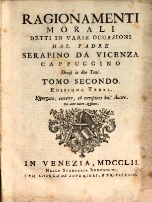 Ragionamenti morali : Detti In Varie Occasioni, 2