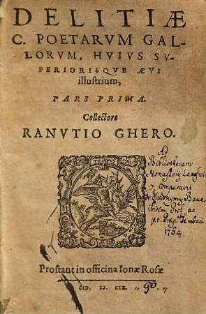 Delitiae C. Poetarum Gallorum, Huius Superiorisque Aevi illustrium, 1