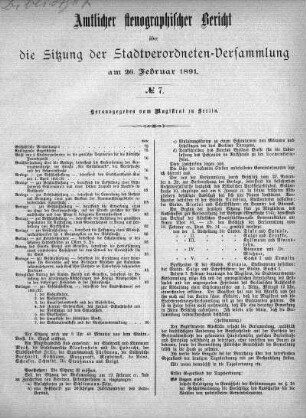 No. 7, 26. Februar 1891