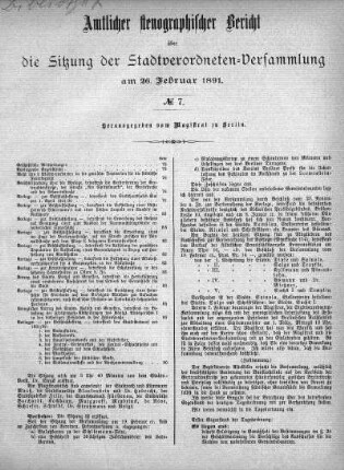 No. 7, 26. Februar 1891
