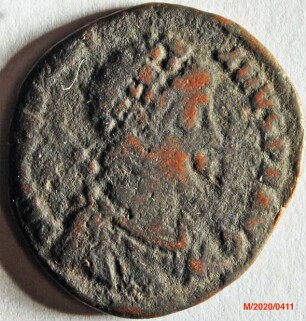 Römische Münze, Nominal Maiorina, Prägeherr Valentinianus II., Prägeort Antiochia, Original