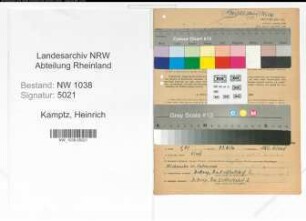 Entnazifizierung Heinrich Kamptz , geb. 10.03.1916 (Dentist)