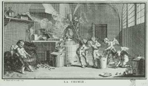 Die Chemie - La Chimie : Die Chemie, Stich um 1700