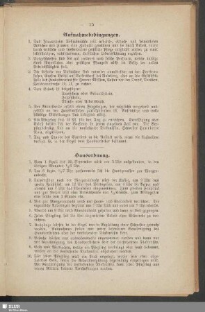 Aufnahmebedingungen