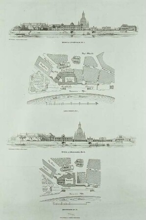 Ansicht und Lageplan des neuen Akademiegebäudes