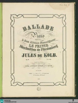 Ballade pour le piano : Op. 18