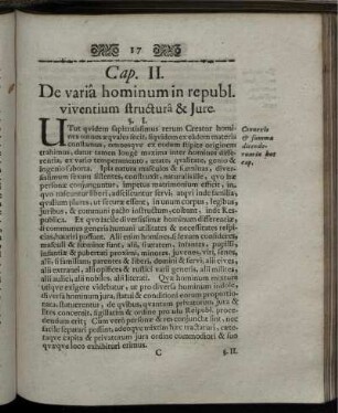 Cap. II. De varia hominum in republ. viventium structura & Jure.