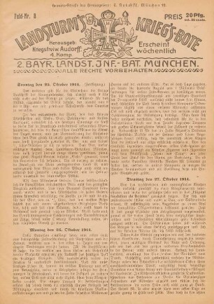 8.1914: Landsturm's Kriegs-Bote