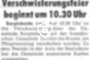 Verschwisterungsfeier beginnt um 10.30 Uhr