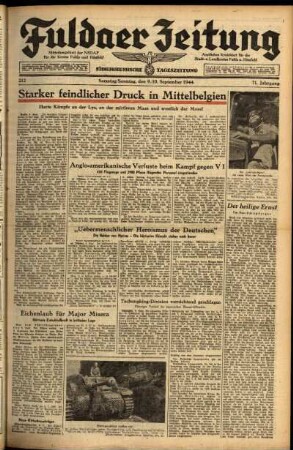 Ausgabe vom Samstag, den 09. September 1944.