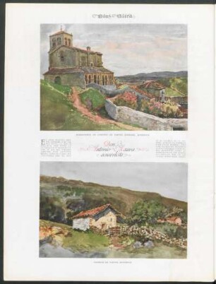Don Antonio Maura acuarelista : Monasterio de Cabañas de Virtus (Burgos) [y] Cabañas de Virtus