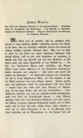 Zehnte Vigilie: Die Leiden des Studenten Anselmus in der gläsernen Flasche ...