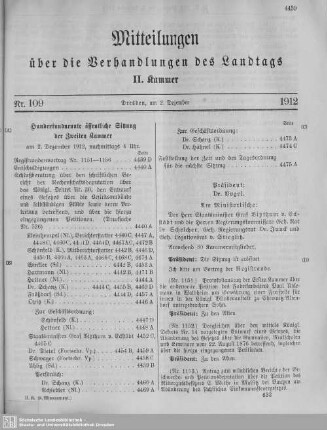109. Sitzung