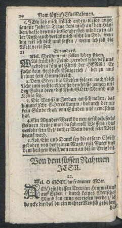 Von dem süssen Nahmen Jesu.