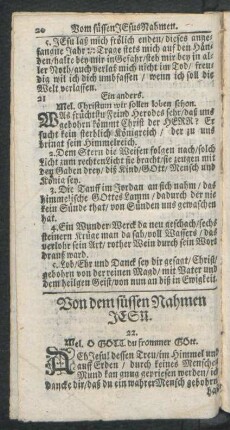 Von dem süssen Nahmen Jesu.