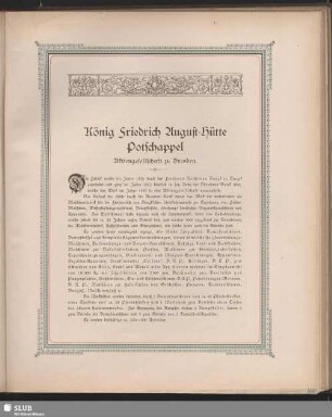 König Friedrich August-Hütte Potschappel Aktiengesellschaft zu Dresden