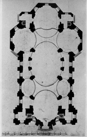 Vierzehnheiligen (Staffelstein), Pfarr- und Wallfahrtskirche Mariä Himmelfahrt, Grundriß, Vorentwurf, S. E. 83