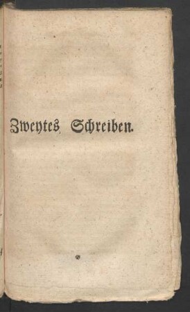 Zweytes Schreiben