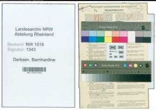 Entnazifizierung Bernhardine Derksen , geb. 08.06.1913 (Verwaltungsangestellte)