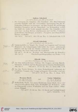 Ölgemälde – Aquarelle und Handzeichnungen (Nr. 1-206)