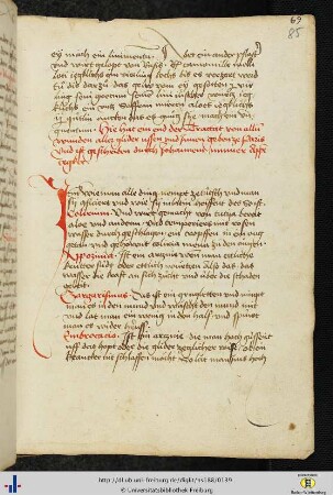 [69r - 70r] Lateinisch-deutsches medizinisches Glossar.