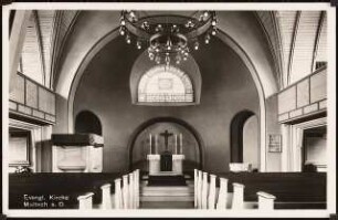 Evangelische Kirche, Maltsch: Innenraum nach Osten