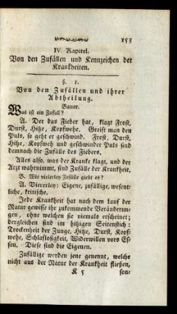IV. Kapitel. Von den Zufällen und Kennzeichen der Krankheiten