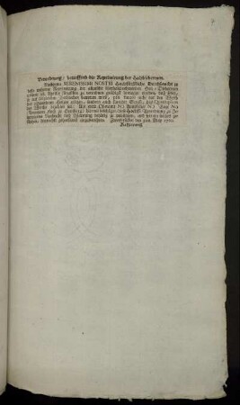 Verordnung, betreffend die Reprimirung der Holzdiebereyen : Zweybrücken den 3ten May 1760.