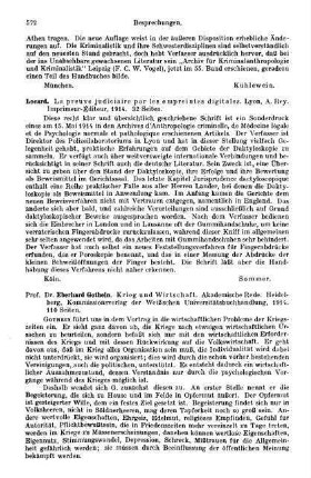 572, Locard. La preuve judiciaire par les empreintes digitales. 1914