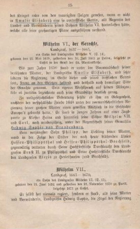 Wilhelm VII., Landgraf, 1663 - 1670