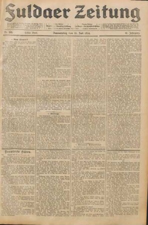 Ausgabe vom Donnerstag, den 16. Juli 1914.
