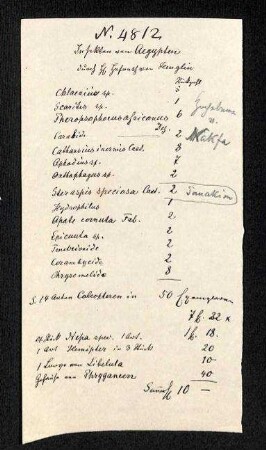 Liste der Arten aus Ägypten von Theodor Heuglin