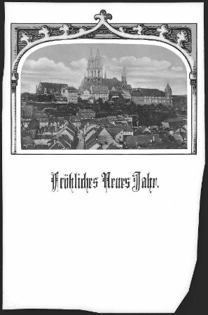 Meißen. Blick auf Meißen - Neujahrskarte