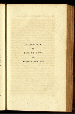 Dissertatio de nomine novo.