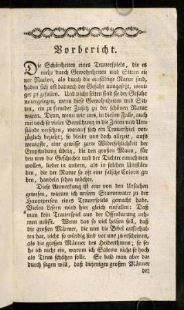 287-290, Vorbericht. Personen. Schauplatz.