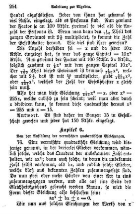 6. Von der Auflösung der vermischten quadratischen Gleichungen.