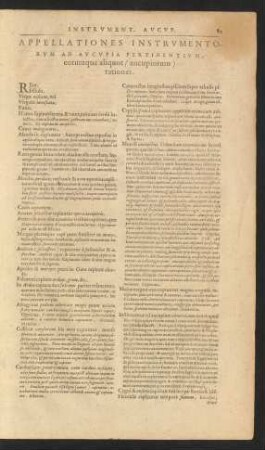 Appellationes Instrumentorum Ad Aucupia Pertinentium, eorumque aliquot (aucupiorum) rationes.