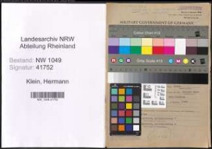 Entnazifizierung Hermann Klein , geb. 14.02.1911 (Schlosser)