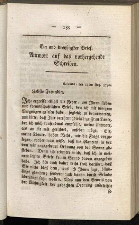 Ein und dreyßigster Brief - Vierzigster Brief