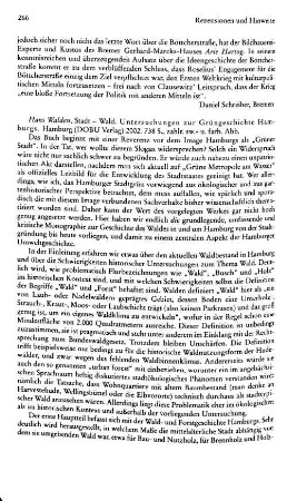 Walden, Hans :: Stadt - Wald, Untersuchungen zur Grüngeschichte Hamburgs : Hamburg, DOBU, 2002